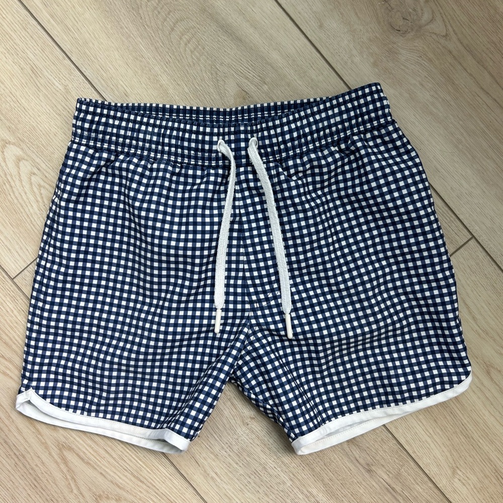 Minnow Boys 9/10 Navy Gingham Checkered Shorts